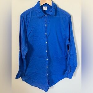 Sundry Button Up Adjustable Sleeve Top Blue Size 3 Large